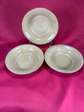 set of 3 Pier 1 Imports Spice Route Sesame stone ware bowls